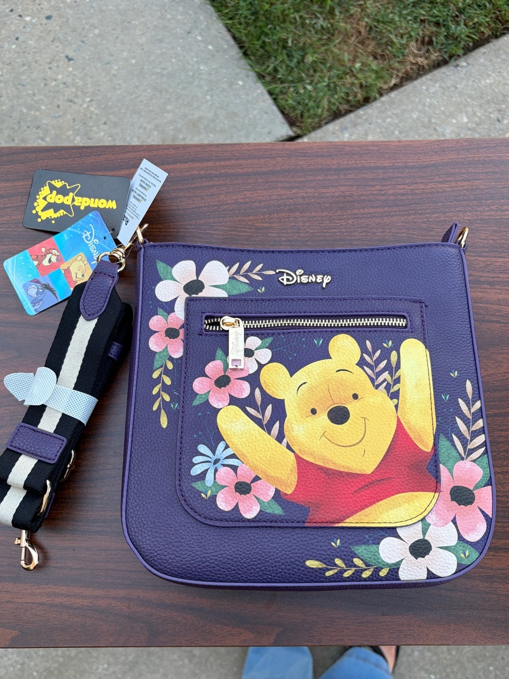 WondaPop Disney Winnie the Pooh Floral Purple Crossbody Bag NWT